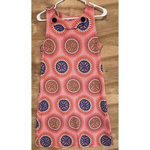 Aryeh Woman Sm Sleeveless Shift Dress Stretch Colorful Color Bib Pull On